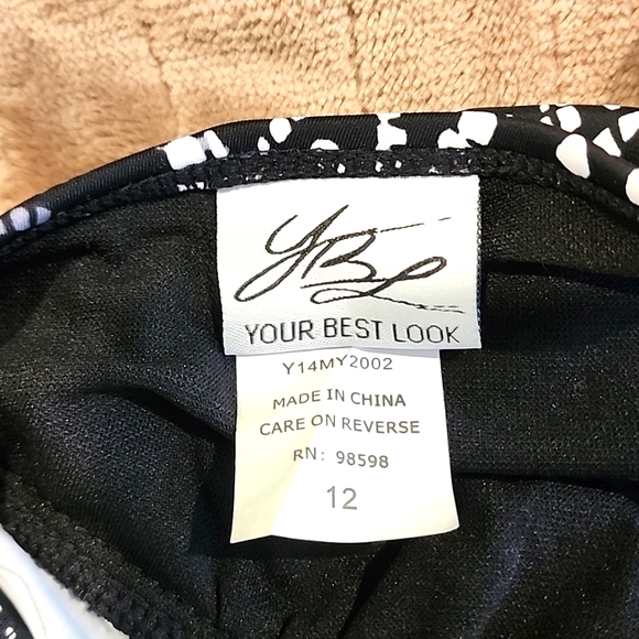 🌟NWT Your Best Look Halter Bathing Suit Top w/ruched ties on both sides Sz 12 - Picture 7 of 7